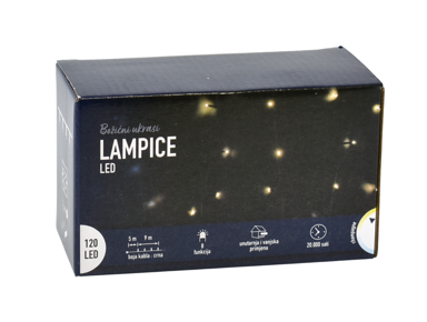 Božićne lampice 120 LED champagne 9 m 8F