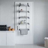 Organizator za vrata, 5 polica, 52 × 20 × 135 cm, aluminij
