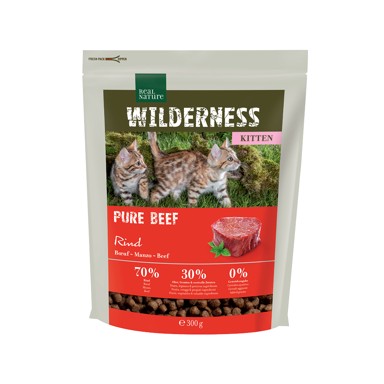 REAL NATURE Suha hrana za mačke Wilderness, govedina, 300 g