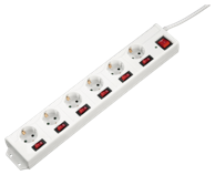 HAMA Produžni kabel sa 6+1 XL utičnica bijeli, svaka pojedinačno prekidačka