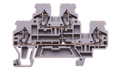 WAGO 2-Etažni konektor za šinu 2,5 mm² L / L 870-508, sivi