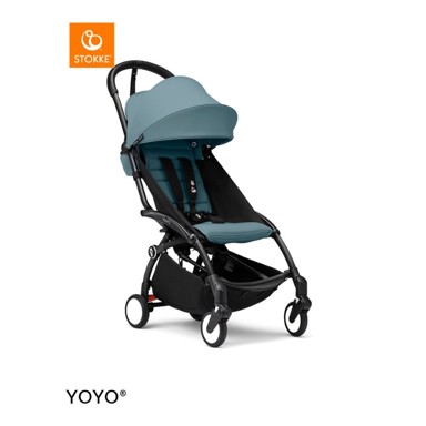 STOKKE Dječja kolica YOYO³ 6+, crni okvir, plava