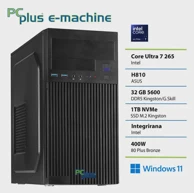 PCPLUS Stolno računalo e-machine / Intel Core Ultra 7-265, 32GB, 1TB SSD, UHD Graphics, Windows 11 Home, crna