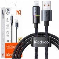 MCDODO Kabel USB-A na Lightning, 1 m, 3 A, 36 W, LED, crni