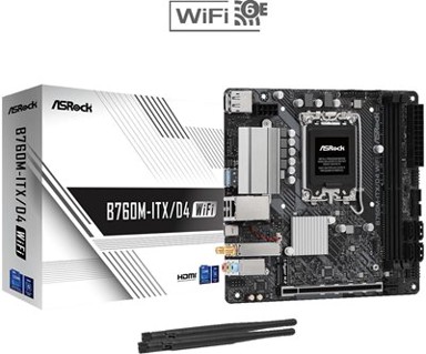 ASROCK Matična ploča B760M-ITX/D4 WiFi, Intel B760, DDR4, mITX, s. 1700