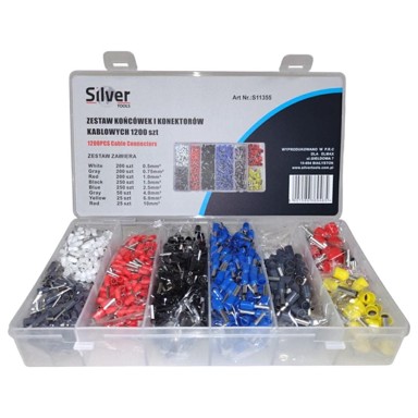 SILVER Konektori i kabelske stopice 1200 kom., srebrne