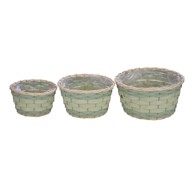 EGO DEKOR Set od 3 svjetlozelene tegle za cvijeće Natur L