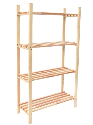 ROJAPLAST Drvena polica s 4 police 75 × 30 × 120 cm