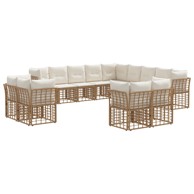 Set vanjskih sofa 13 kom, prirodna i krem bijela, poliester