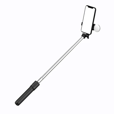 HURTEL Selfie štap s tronošcem i LED svjetlom, 0.71 m, crni