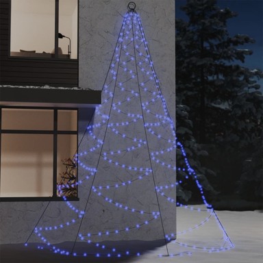 Zidno drvce s metalnom kukom i 720 LED lampica, plavo, 5 m
