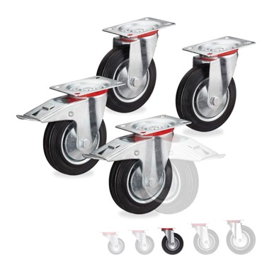 NORTHIX Transportni kotači 360°, 4 kom