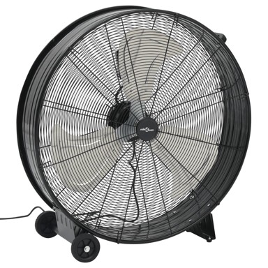 Industrijski ventilator s bubnjem 77 cm, 187,7 W, crni