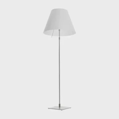 Stajaća lampa Costanza Grande D13Gti 3xE27 s bijelim sjenilom, aluminij
