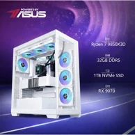 BAB Stolno računalo Cerberus X / AMD Ryzen 7 9850X3D, 32 GB DDR5, 1 TB NVMe SSD, AMD Radeon RX 9070 16 GB, Windows 11 Pro, bijela