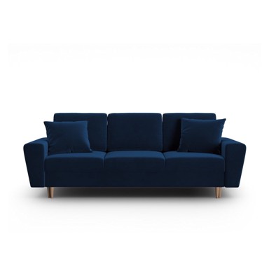 COSMOPOLITAN DESIGN Plava baršunasti sklopiva/s prostorom za odlaganje sofa 235 cm Kyoto, 235x100x88 cm