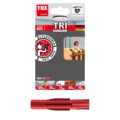 TOX Plastična tipla TRI 8/51 (10/1) višenamjenska za različite podloge