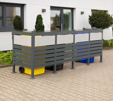 WESTMANN Spremište za kante za smeće Planum, 4x240L, 330x90x120 cm, antracit