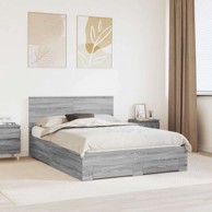 Okvir za krevet s uzglavljem 140 x 200 cm, siva sonoma