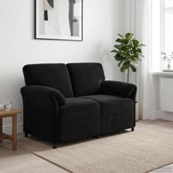 Sofa za dvije osobe, 2-sjed, 120 cm, 138x83x95 cm, baršun, crna