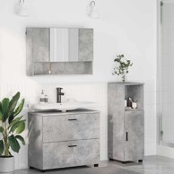 Set namještaja za kupaonicu, 3 komada, beton siva, 76.5 x 35 x 64 cm