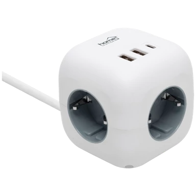 HOME Produžni kabel CUBE2, 3 utičnice, USB A + USB C, 1.5 m