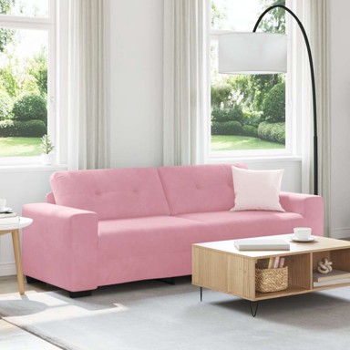 Sofa za tri osobe 80 cm baršun ružičasta