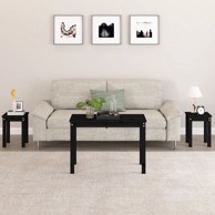 Uklapajući stolići 3 kom crni od masivne borovine