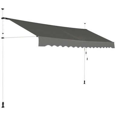 NORTHIX Teleskopska tenda, 395 cm, siva