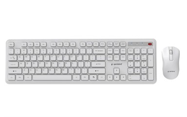 GEMBIRD Set miš i tipkovnica KBS-WPS-01 Slim Pro Business, bežično, US, bijela
