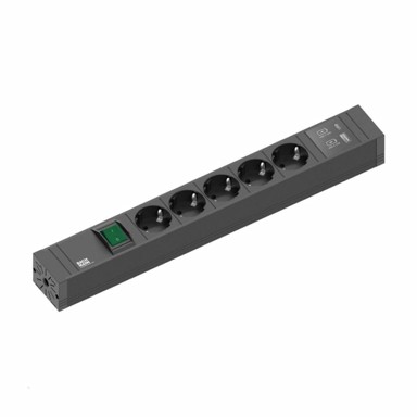 BACHMANN Rack razdjelnik 5x220V Connect Line s 2x USB A/C priključka, 2m