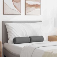 Valjkasti jastučići set 2 kom Ø15×40 cm tkanina, tamnosivi