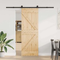 Klizna vrata Narvik, 70 x 210 cm, 213,5 cm, prirodna i crna