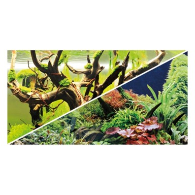 HOBBY Pozadina za akvarij, dvostrana, Green Secret/Wood Island, 60x30 cm