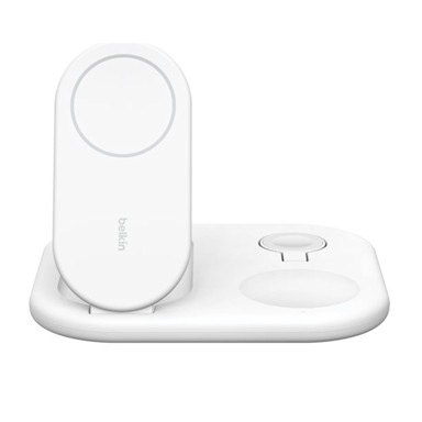BELKIN BOOST Charge 3u1 bežični punjač Qi2, 15 W, magnetski, bijeli