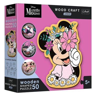 TREFL Drvene puzzle, 50 kom, Minnie Mouse