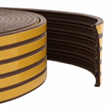 Brtvilo za prozore, samoljepivo, 15x8 mm, 25 m, EPDM pjena, smeđa