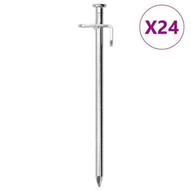 Klinovi za šator 24 kom, 19,5 cm, Ø 8 mm, pocinčani čelik