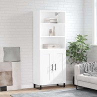 Visoka komoda bijela 69 5x34x180 cm konstruirano drvo , drvena vrata