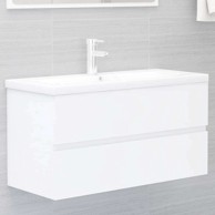 Ormarić s ugrađenim umivaonikom 90 x 38.5 x 45 cm, konstruirano drvo, bez slavine i odvoda, bijela