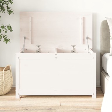 Kutija za pohranu bijela 80 x 40 x 45,5 cm od masivne borovine