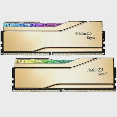 G.SKILL RAM memorija Trident Z5 Royal RGB F5-6000J2836G16GX2-TR5G, 32GB, DDR5 6000MHz, CL28, DIMM, zlatna, RGB