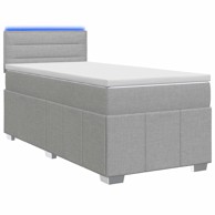 Boxspring krevet s madracem 80 x 200 cm od tkanine, svjetlosivi