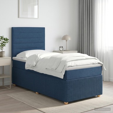 Boxspring krevet s madracem 100 x 200 cm, tkanina, plavi