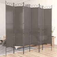 Sobna pregrada s 6 panela 240 x 200 cm od tkanine antracitni