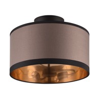 TRIO Crno-smeđa stropna svjetiljka ø 30 cm Davos 