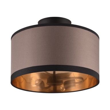 TRIO Crno-smeđa stropna svjetiljka ø 30 cm Davos