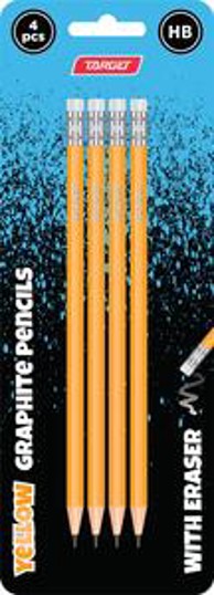 TARGET Grafitna olovka, s gumicom, Yellow, 4/1