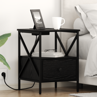 Noćni ormar s ladicama 2 kom 41.5 x 40.5 x 55 cm, crni hrast