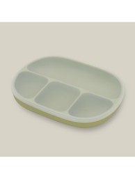 INTERBABY Silikonski tanjur s poklopcem, maslinasto-zeleni